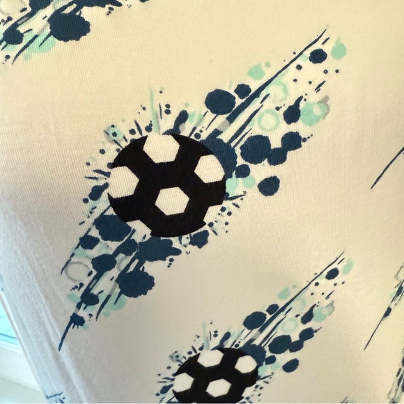 Kickee Pants Tee Shirt in Natural Soccer Splash Print, Short Sleeve Women's, SzS - Picture 7 of 10